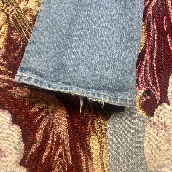 Glo Women's Flared Blue Navy Embroidered Jeans - Picture 6 of 7